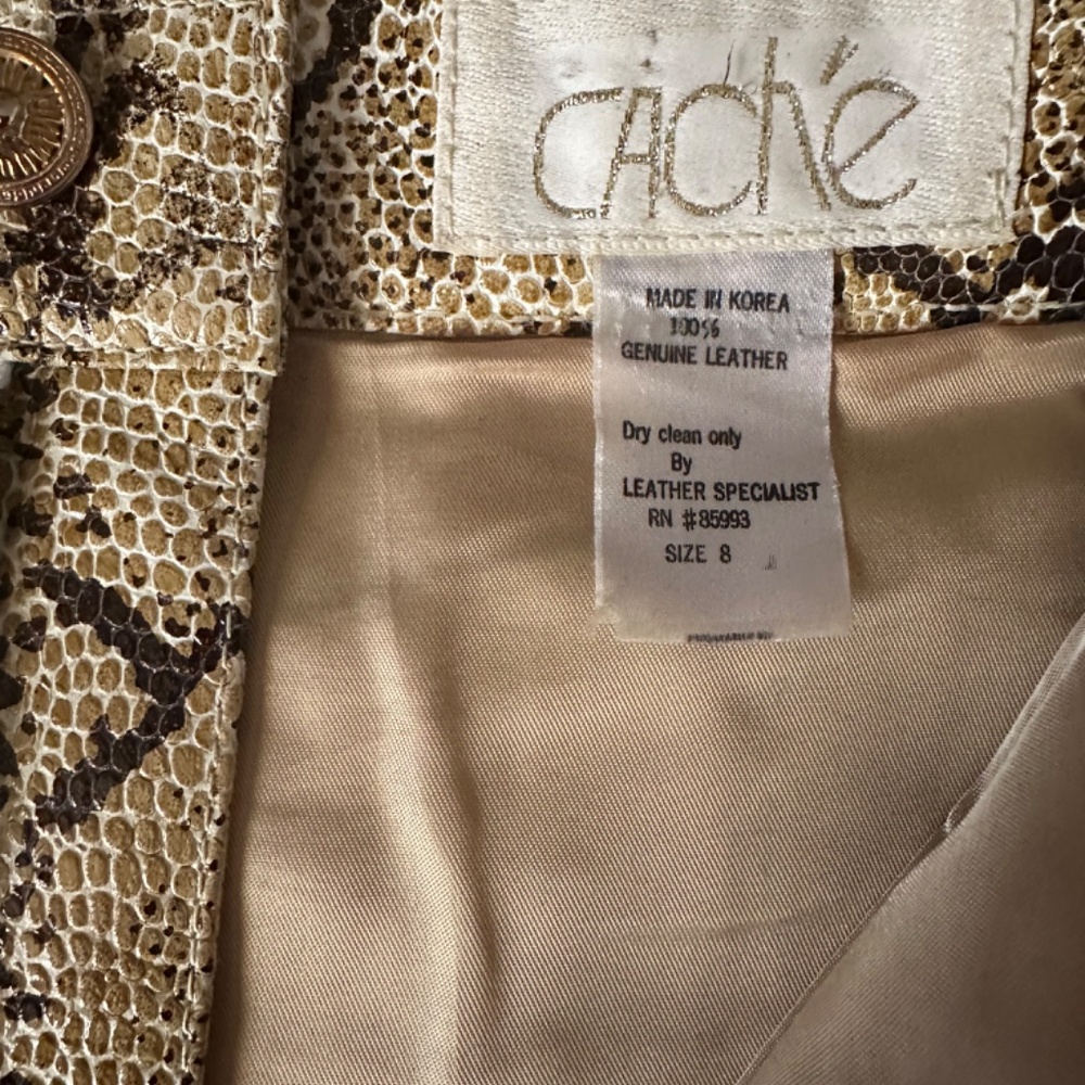 Cache Python Print Genuine Leather Pants - image 2